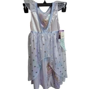 Disney Queen princess Elsa Outfit 5T Costume Silver Dress Up